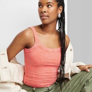 NWT Wild Fable Coral Pink Ribbed Tank Top